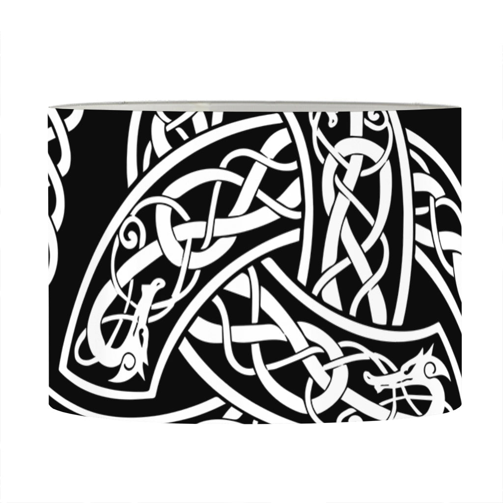 Viking Triple Horn Of Odin Print Drum Lamp Shade