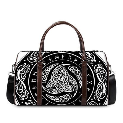 Viking Triple Horn Of Odin Print Duffle Bag