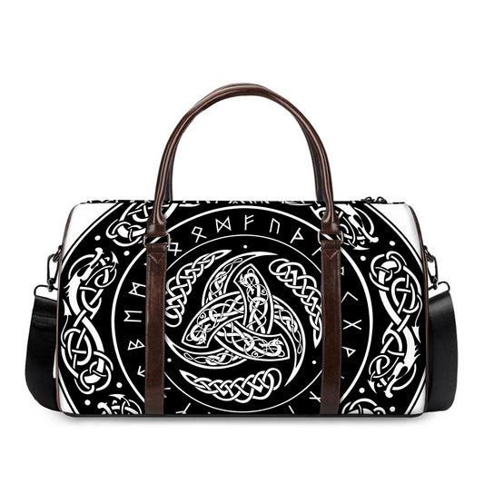Viking Triple Horn Of Odin Print Duffle Bag