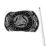 Viking Triple Horn Of Odin Print Flag