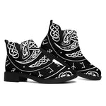 Viking Triple Horn Of Odin Print Flat Ankle Boots