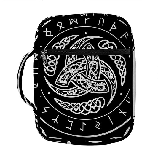 Viking Triple Horn Of Odin Print Front Pocket Bible Bag