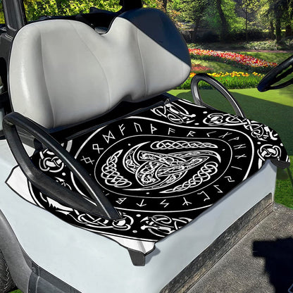 Viking Triple Horn Of Odin Print Golf Cart Seat Cover