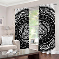 Viking Triple Horn Of Odin Print Grommet Curtains