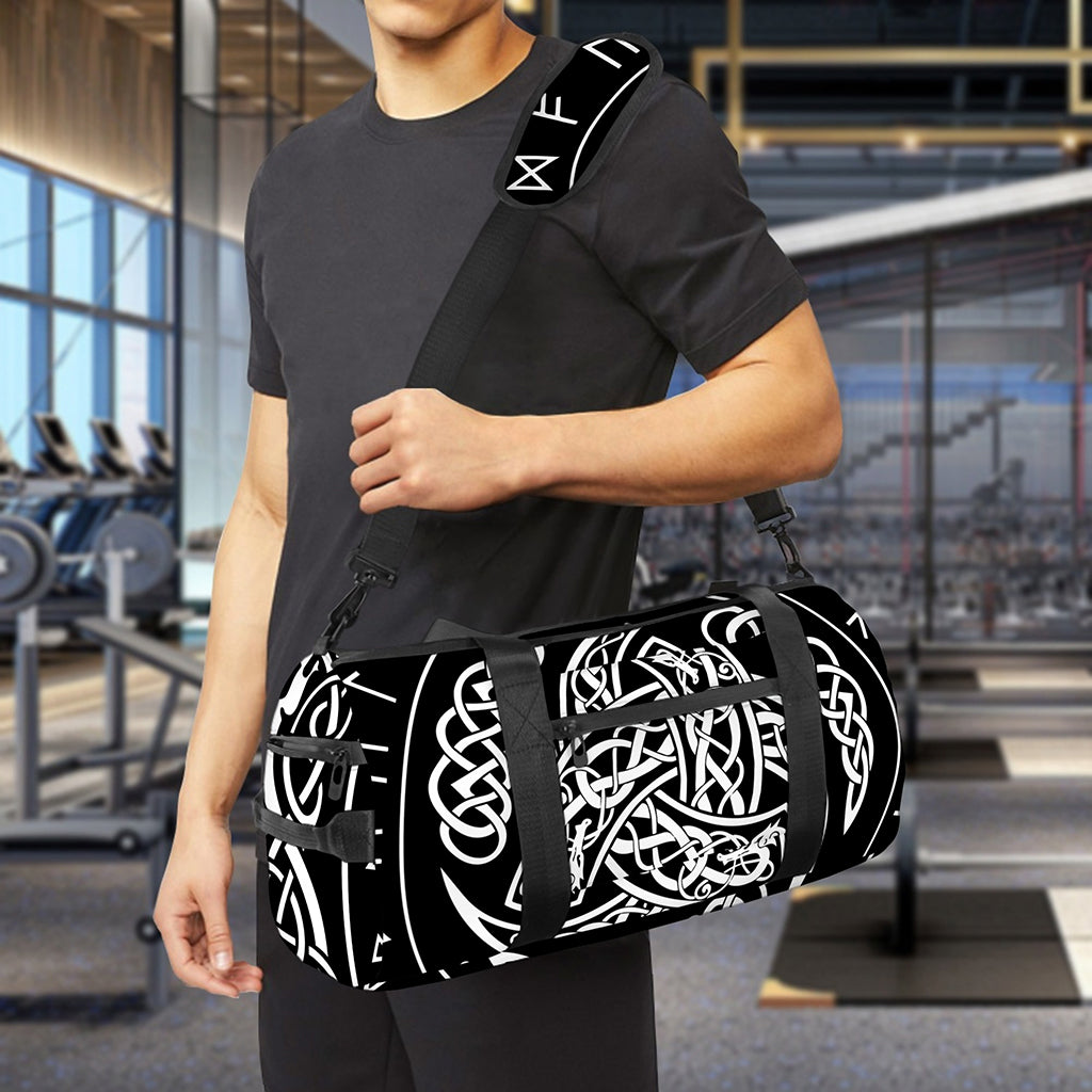 Viking Triple Horn Of Odin Print Gym Bag