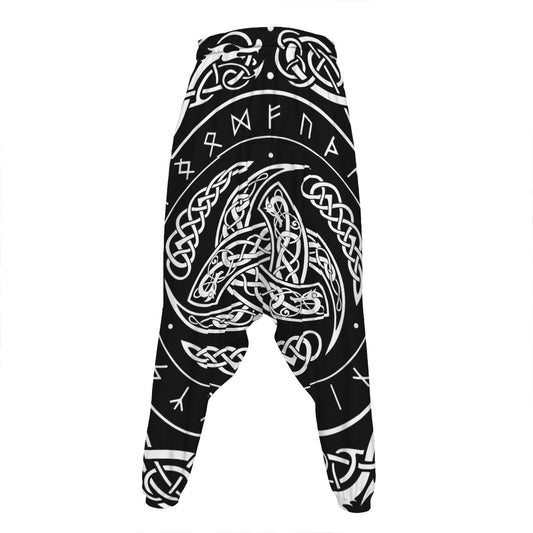Viking Triple Horn Of Odin Print Hammer Pants