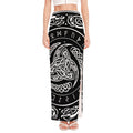 Viking Triple Horn Of Odin Print High Slit Maxi Skirt