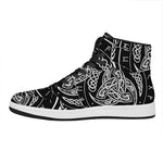 Viking Triple Horn Of Odin Print High Top Leather Sneakers