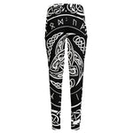 Viking Triple Horn Of Odin Print High-Waisted Pocket Leggings