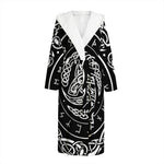 Viking Triple Horn Of Odin Print Hooded Bathrobe