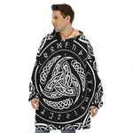 Viking Triple Horn Of Odin Print Hoodie Blanket