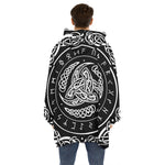 Viking Triple Horn Of Odin Print Hoodie Blanket