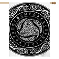 Viking Triple Horn Of Odin Print House Flag