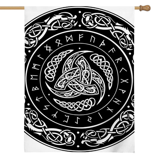 Viking Triple Horn Of Odin Print House Flag