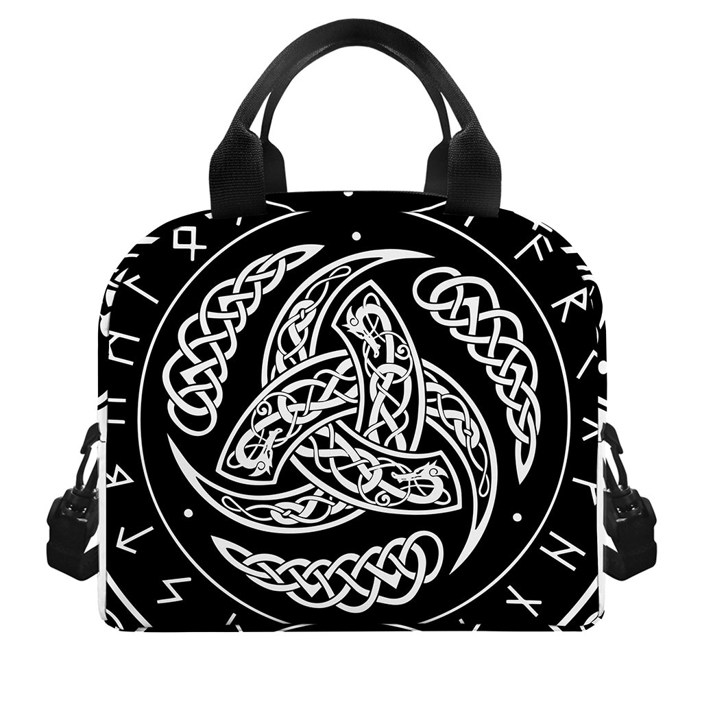 Viking Triple Horn Of Odin Print Insulated Lunch Bag