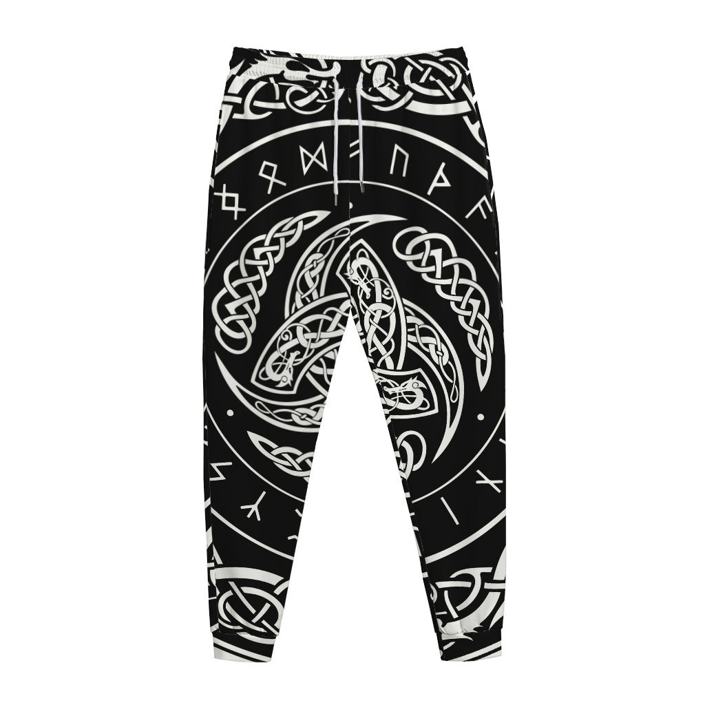 Viking Triple Horn Of Odin Print Jogger Pants