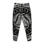 Viking Triple Horn Of Odin Print Jogger Pants
