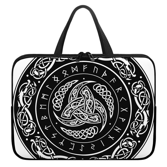 Viking Triple Horn Of Odin Print Laptop Sleeve With Handle