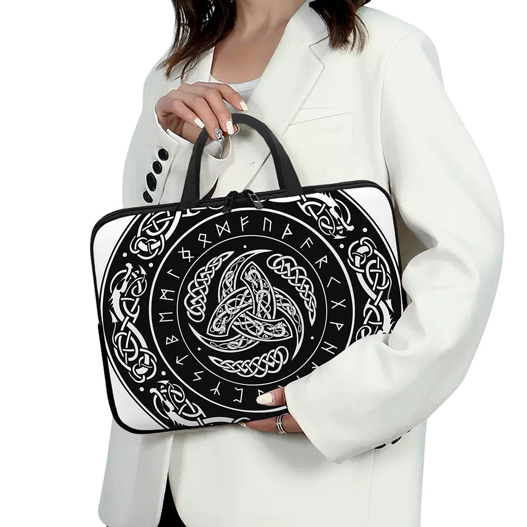 Viking Triple Horn Of Odin Print Laptop Sleeve With Handle