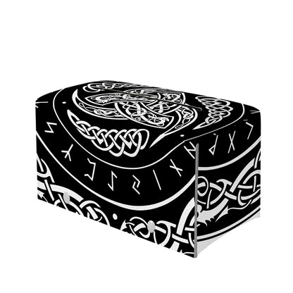 Viking Triple Horn Of Odin Print Leather Tissue Box Cover