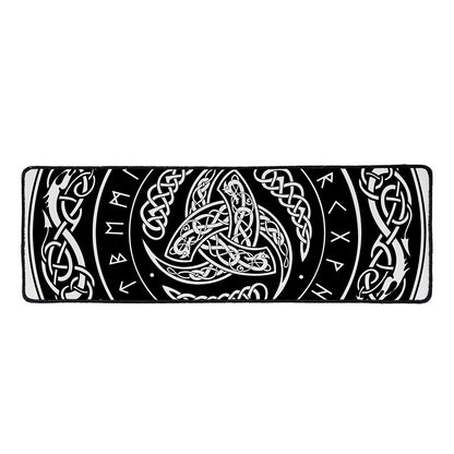 Viking Triple Horn Of Odin Print Long Kitchen Mat