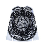 Viking Triple Horn Of Odin Print Long Sleeve Short Coat