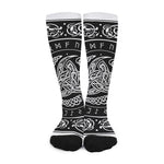 Viking Triple Horn Of Odin Print Long Socks