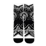 Viking Triple Horn Of Odin Print Long Socks