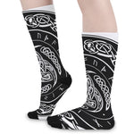 Viking Triple Horn Of Odin Print Long Socks