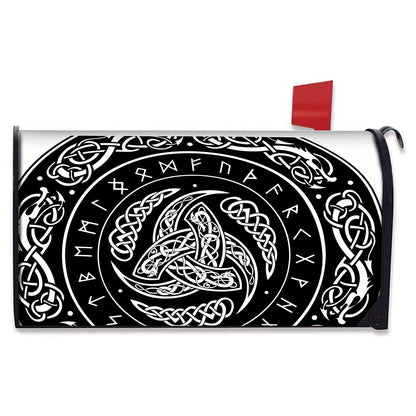 Viking Triple Horn Of Odin Print Mailbox Cover