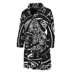 Viking Triple Horn Of Odin Print Men's Bathrobe