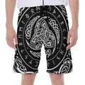 Viking Triple Horn Of Odin Print Men's Beach Shorts