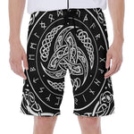 Viking Triple Horn Of Odin Print Men's Beach Shorts