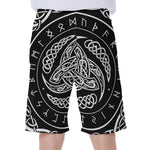Viking Triple Horn Of Odin Print Men's Beach Shorts