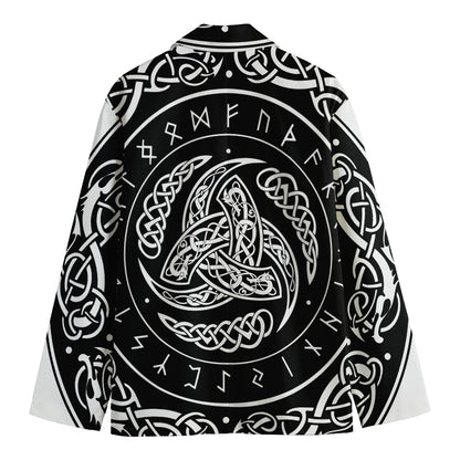 Viking Triple Horn Of Odin Print Men's Blazer