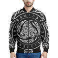 Viking Triple Horn Of Odin Print Men's Bomber Jacket
