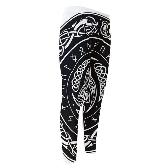 Viking Triple Horn Of Odin Print Men's Compression Pants