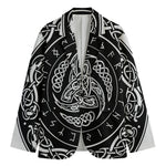 Viking Triple Horn Of Odin Print Men's Cotton Blazer