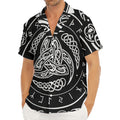 Viking Triple Horn Of Odin Print Men's Deep V-Neck Shirt