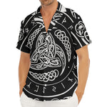 Viking Triple Horn Of Odin Print Men's Deep V-Neck Shirt