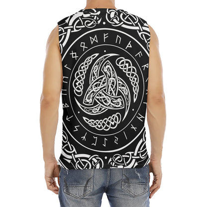 Viking Triple Horn Of Odin Print Men's Fitness Tank Top