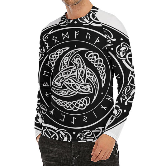 Viking Triple Horn Of Odin Print Men's Long Sleeve Rash Guard
