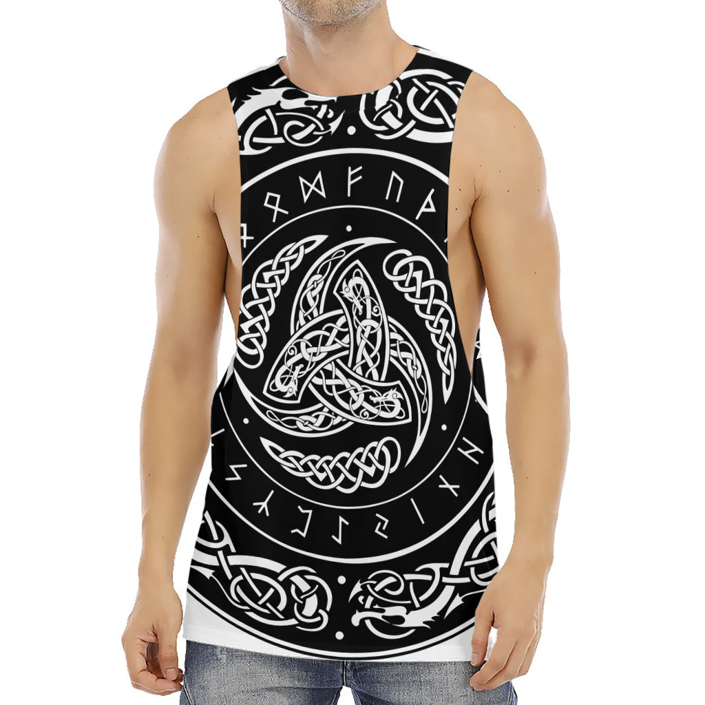 Viking Triple Horn Of Odin Print Men's Muscle Tank Top