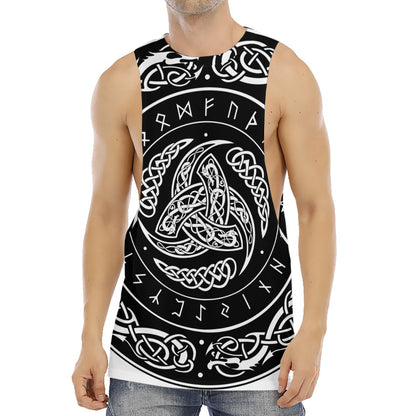 Viking Triple Horn Of Odin Print Men's Muscle Tank Top