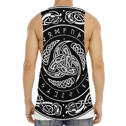 Viking Triple Horn Of Odin Print Men's Muscle Tank Top