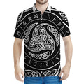 Viking Triple Horn Of Odin Print Men's Polo Shirt