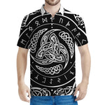 Viking Triple Horn Of Odin Print Men's Polo Shirt