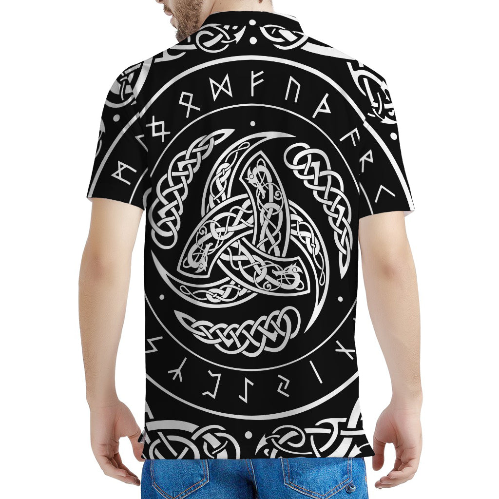Viking Triple Horn Of Odin Print Men's Polo Shirt