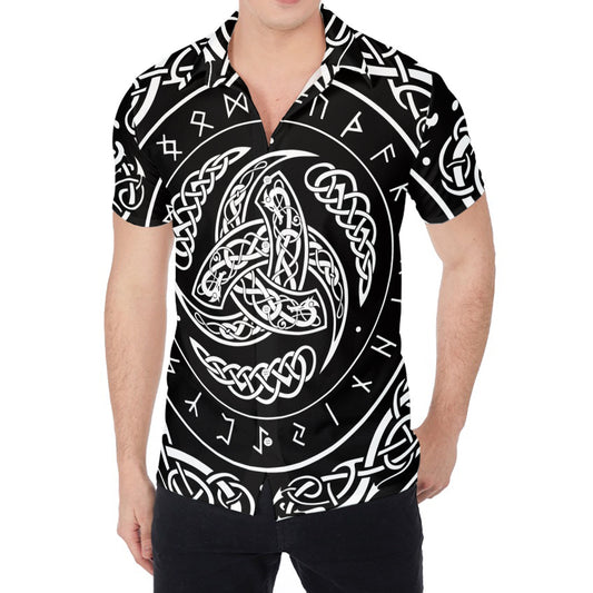 Viking Triple Horn Of Odin Print Men's Shirt