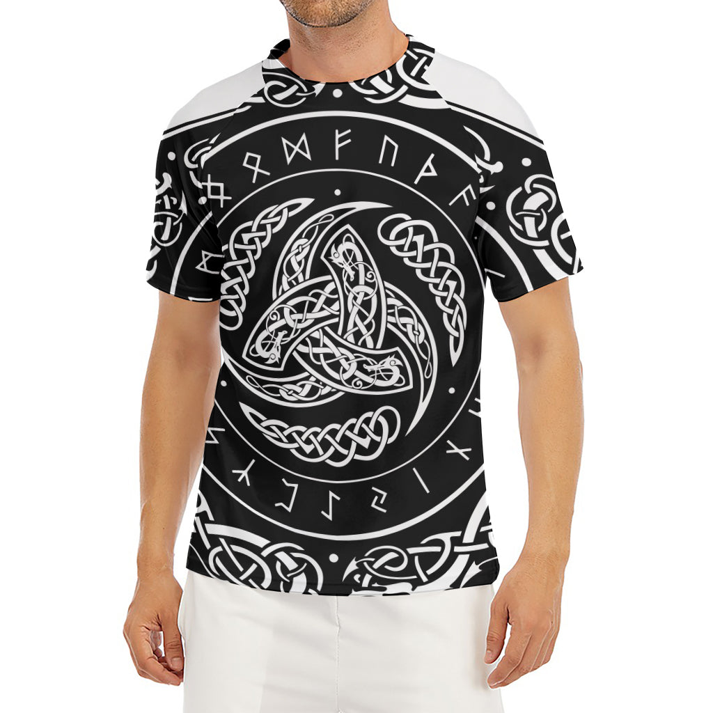 Viking Triple Horn Of Odin Print Men's Short Sleeve Rash Guard